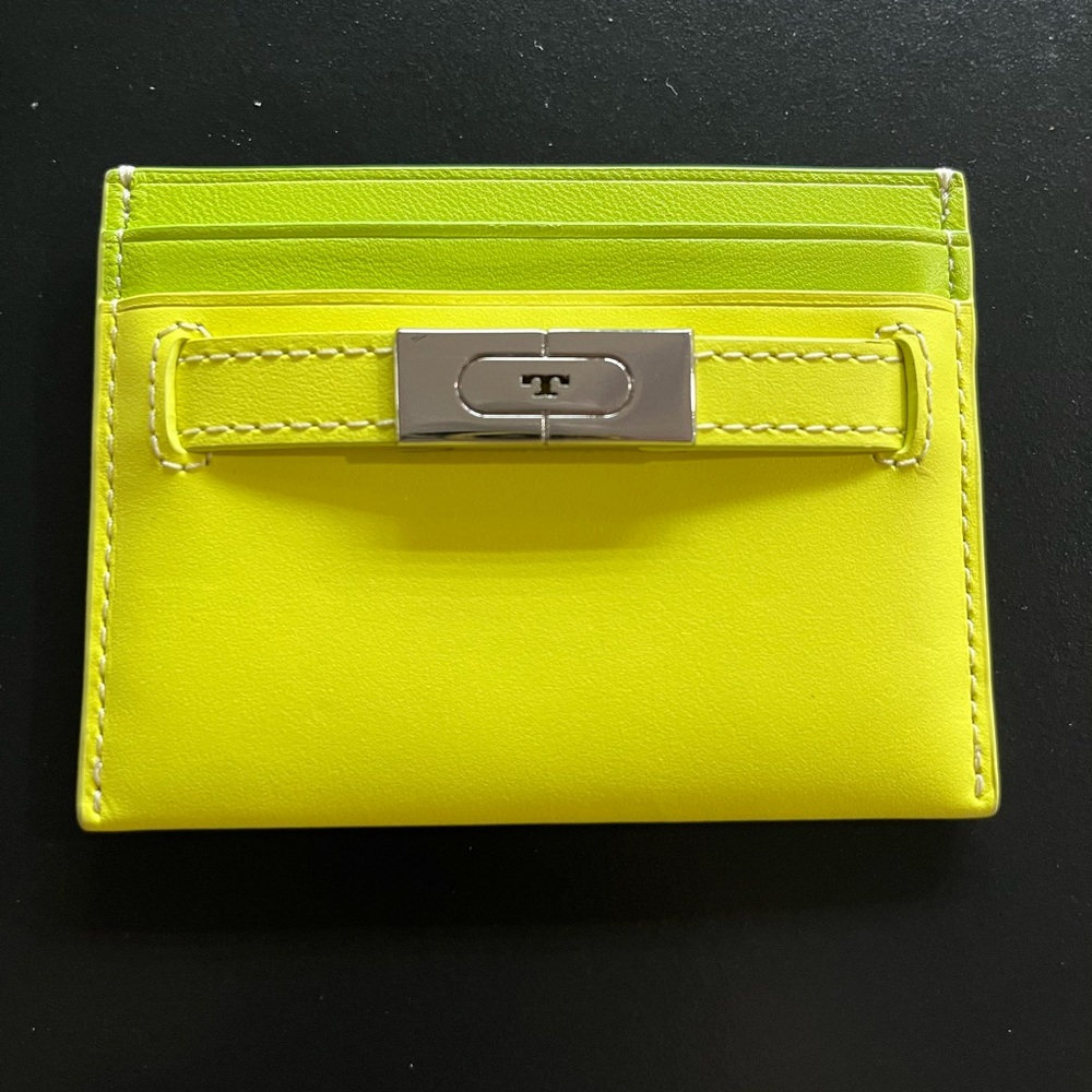 Tory Burch Neon Green Card Holder
